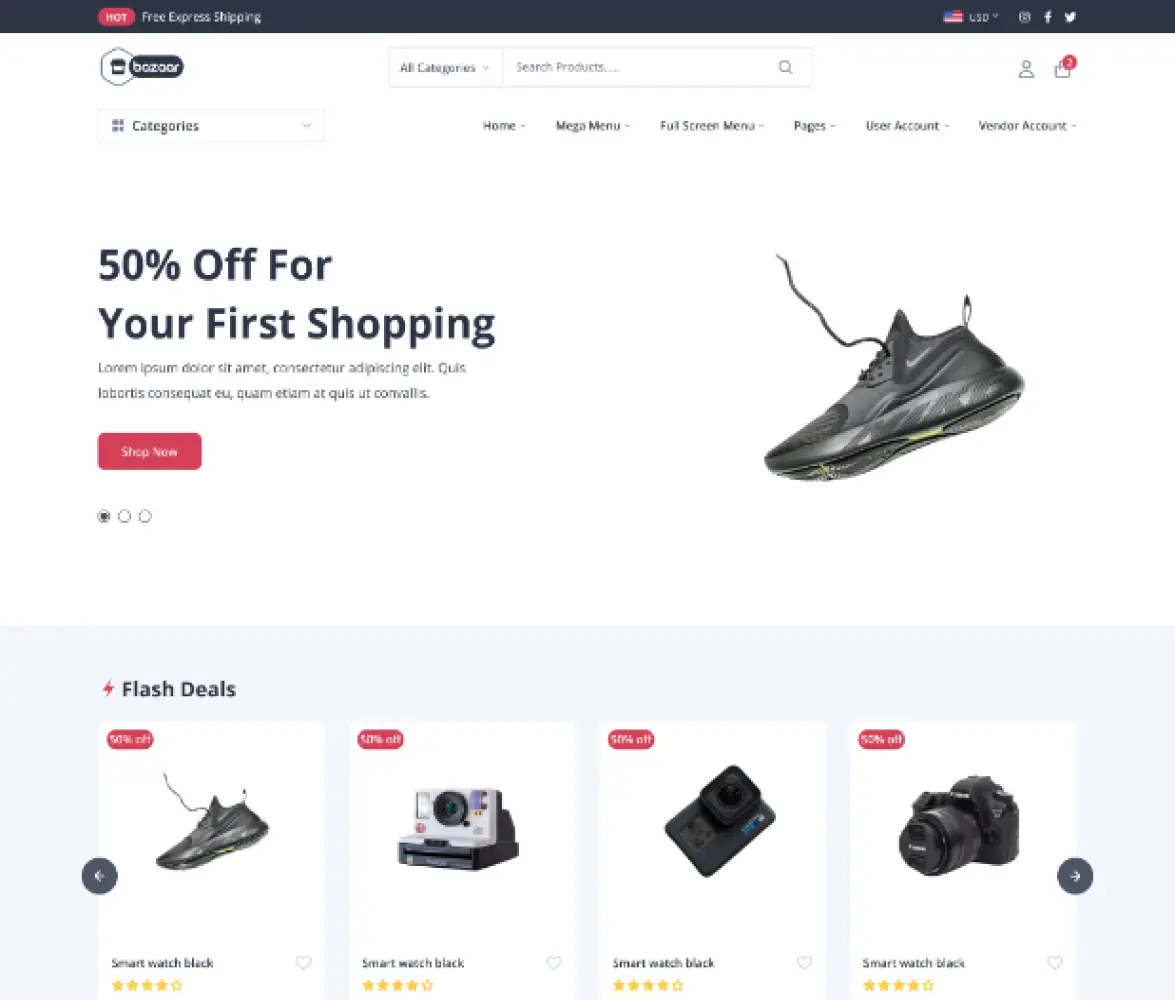 Ecommerce Bazaar project preview
